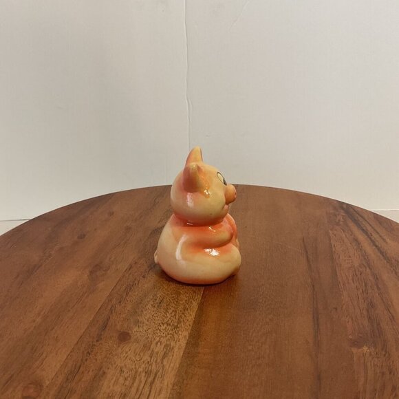 Cute‎ Ceramic Piggy  - Hand-Painted Orange & White 6" Figurine - Picture 2 of 5